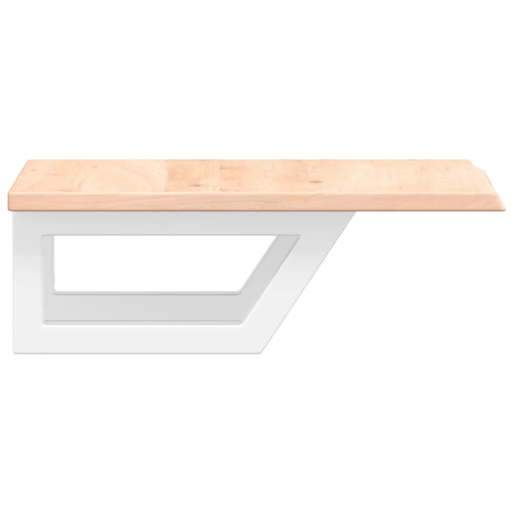 Washbasin Top with Mounting Bracket Steel and Solid Oak Wood