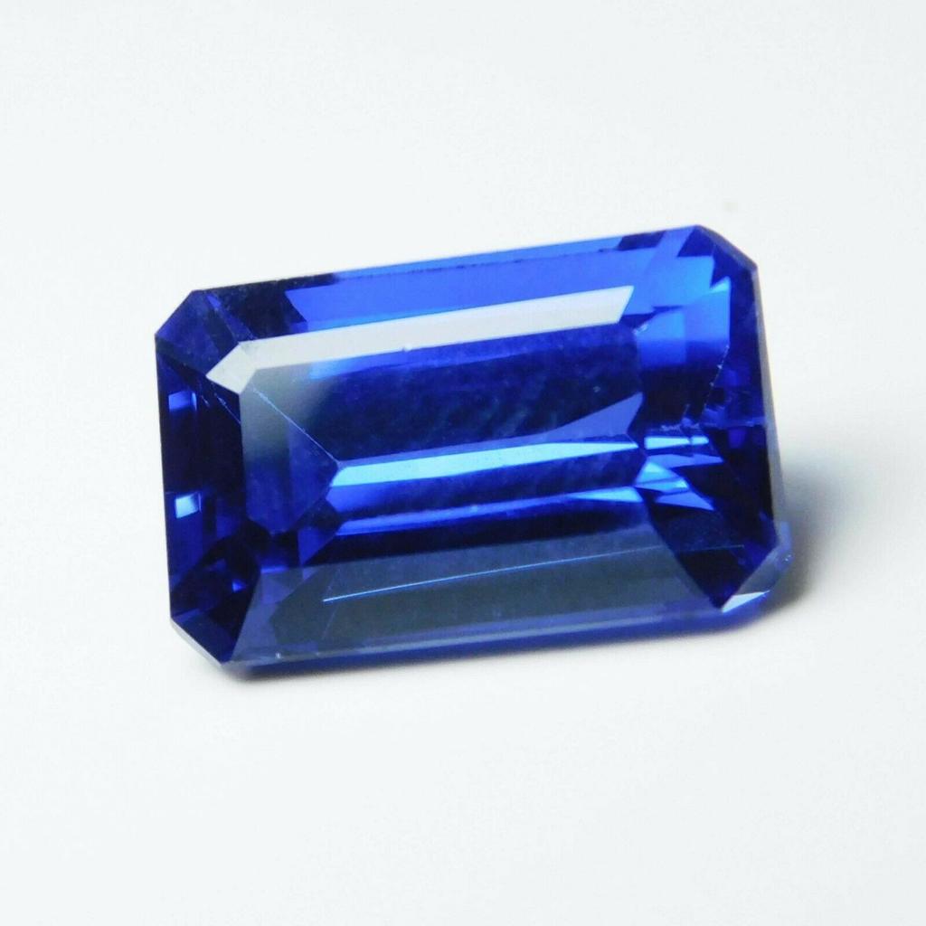 Natural Blue Tanzanite Loose Gemstone Untreated Emerala Cut 7 ct Certifide for Jewelry Designs