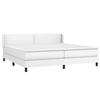 3130740 vidaXL Lit à sommier tapissier avec matelas Blanc 200x200cm Similicuir