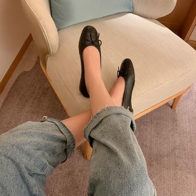 Милые с бантом черные женские летние туфли, роскошные кожаные повседневные мокасины для женщин 2025, кавайные красные нескользящие модные Y