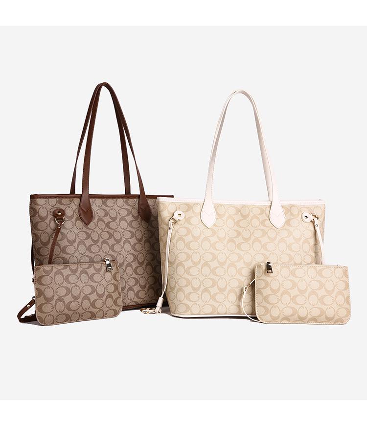 Women's Large Capacity Monogram Tote & Crossbody Handbag