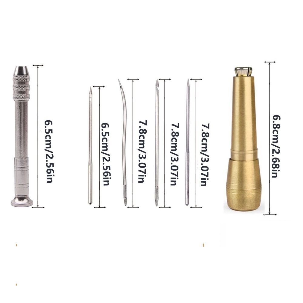 9 pcs/set Nylon Thread Leather Sewing Kit Straight Hook Hand Quilting Needles Stitching Projects