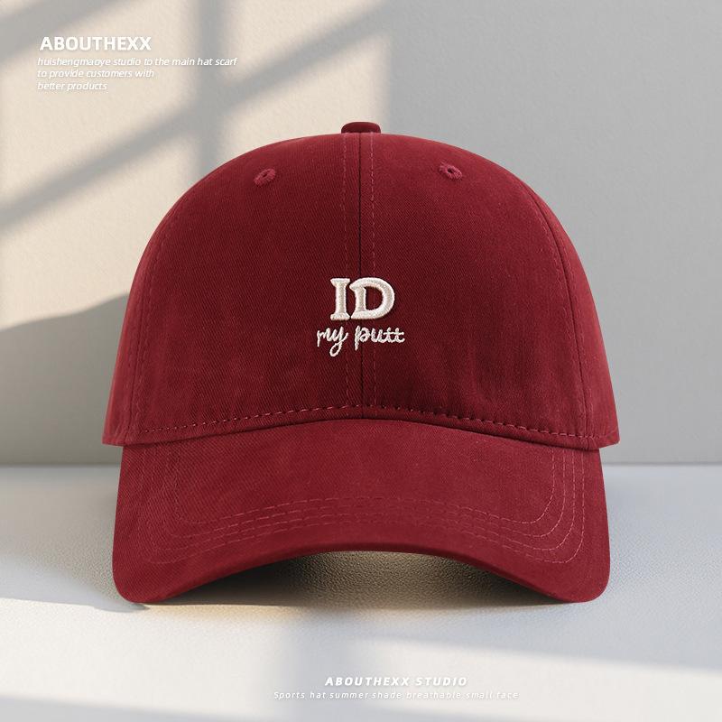 Big Head Circumference Letter Embroidery Hat Women'S Versatile Semi-Hard Top Cap Simple Casual Sunshade Baseball Cap Men