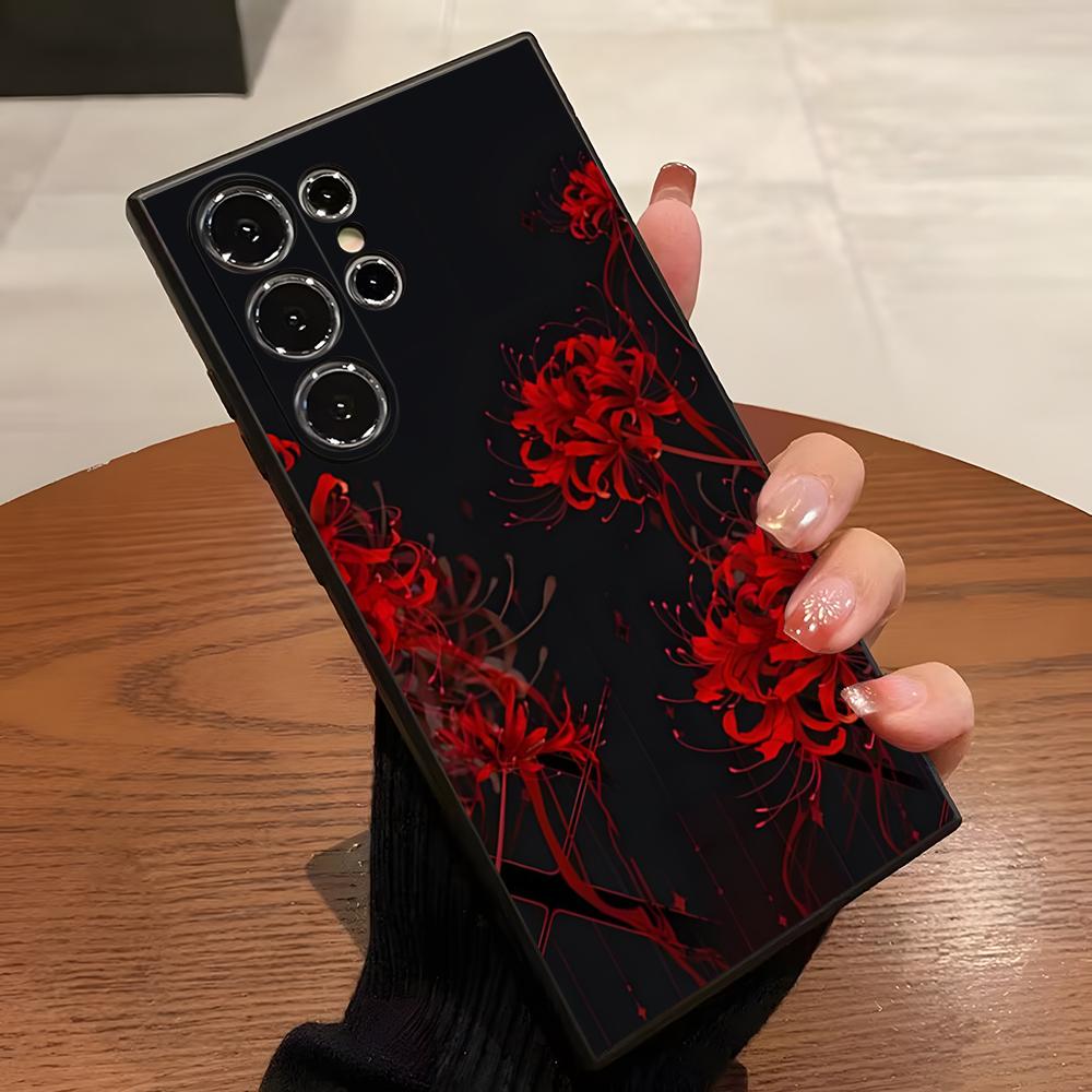 Красный Паучий Лилия Цветок Ада Чехол для Телефона Для S23 Samsung S24 S25 Ultra S22 S20 Fe S21 Plus A16 A54 A34 A53 Задняя Крышка