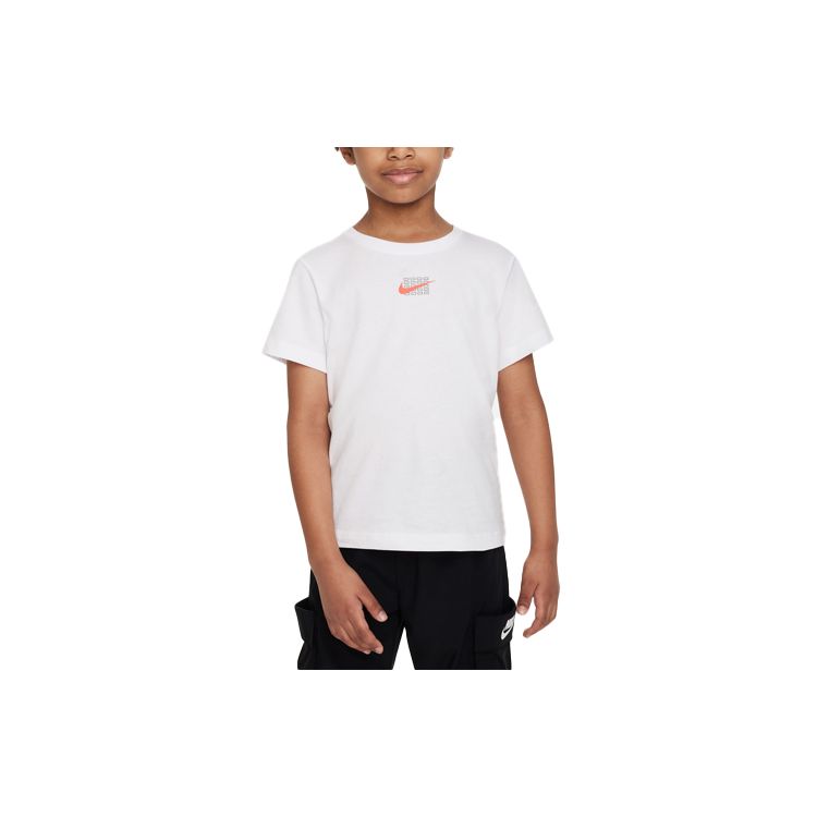 Nike Футболка с коротким рукавом и круглым вырезом, с принтом G Cel Graphic Print, детские топы белого цвета FQ0722-100