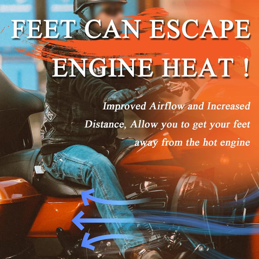 FOVPLUE Highway Foot Long Angle Adjustable Highway Pegs for Harley Street Electra Road Dyna with Engine Black 1.25" Pegs, Touring, Glide, Glide, King,