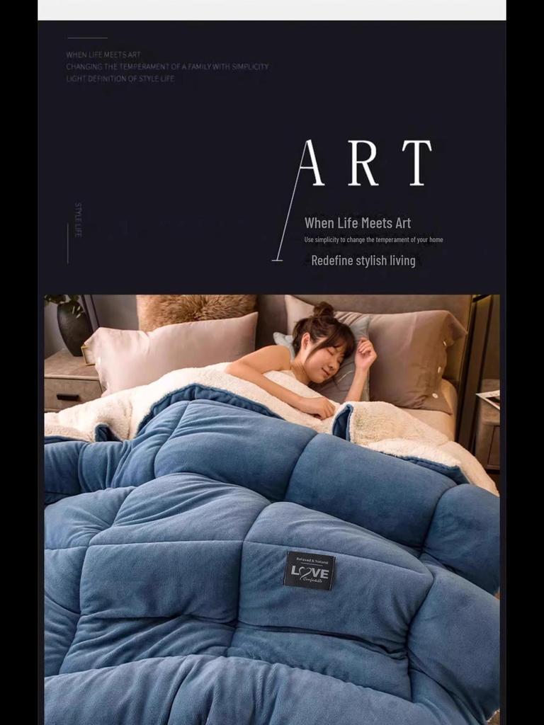 2024 Lambskin Quilt - Thick & Warm, 10 Lb Winter Quilt Core for Dormitory, Single Bed, Autumn/Winter Use