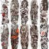 1 PC 480*170MM Large Temporary Tattoos Sleeve for Men Women Full Arm Selleve Tattoos Temporary Realistic Fake Wolf Tiger Lion Tattoo