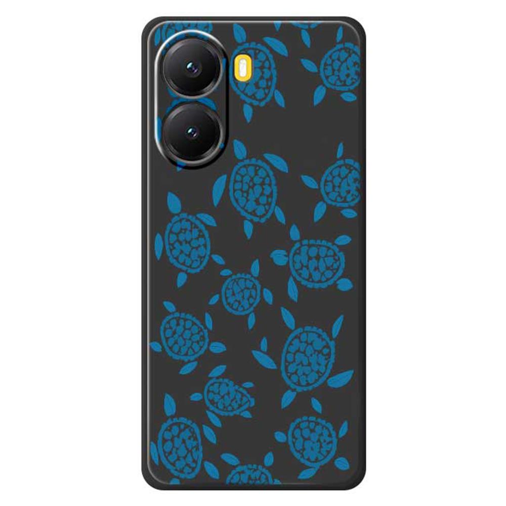 For Xiaomi Redmi Turbo 4 5G/Poco X7 Pro 5G Case Blue Turtle Pattern Printing Straight Edge TPU Phone Back Cover