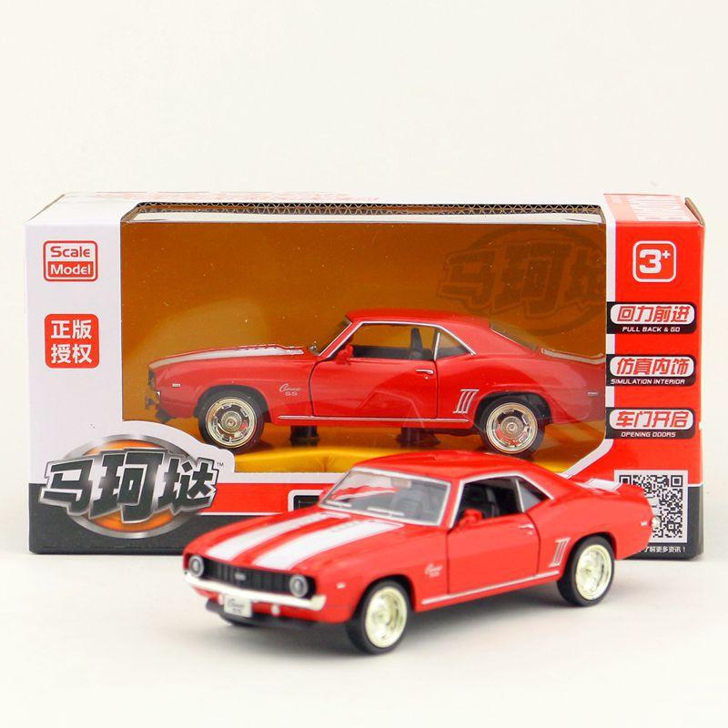 Масштаб 1/36 Chevrolet Camaro SS 1969, литая под давлением модель автомобиля, игрушечный автомобиль с откатным механизмом, звуком и светом для детей, коллекция подарков для мальчиков и девочек