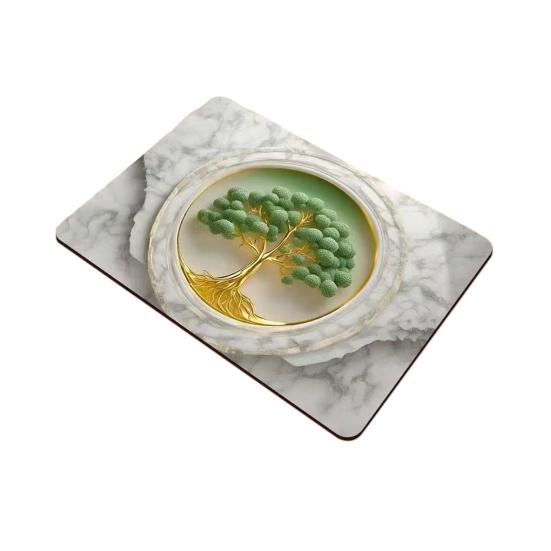 Yousheng Floral Dish Drying Mat Absorbent Kitchen Drying Mat Reusable Washable Dish Drying Pad Non-slip Dish Rack Mats for Kitchen Counter