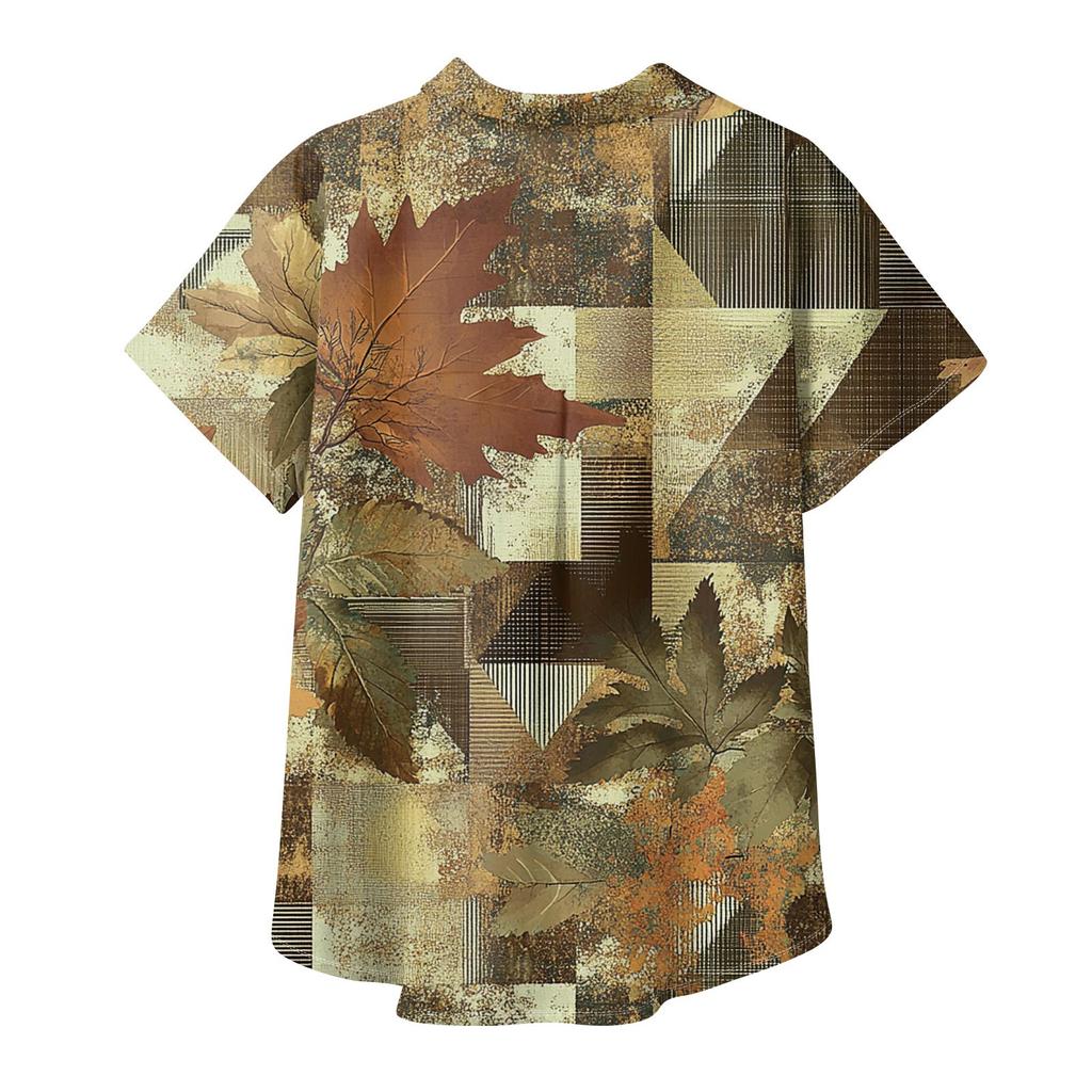 Женская рубашка с короткими рукавами, повседневный модный топ на пуговицах с принтом, кардиган с нагрудным карманом