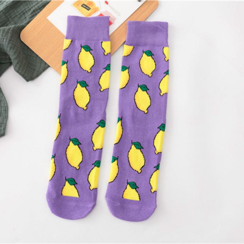 Creative Cute Food Sock Fruit Avocado Cookie Egg Color Matching Cotton Tube Socks
