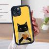 Милый Кофе-Кот Утолщенный ТПУ Чехол для Мобильного Телефона для iPhone 17 16 15 14 13 12 11 Air Pro Max Plus Цветной Чехол