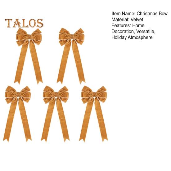 5 шт. рождественские бархатные банты, праздничные украшения для елки, венок из бархатной ленты, бант для упаковки подарочной коробки, сделай сам