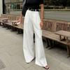 Women White Wide Leg Casual Suit Pants Spring Autumn High Waist Straight Leg Loose Pants Female Trousers