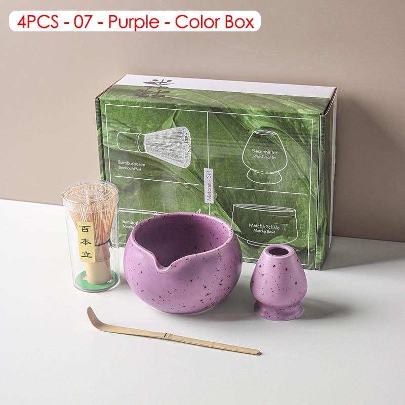 4/5/6/7/8 шт. Белый/Зеленый/Синий/Фиолетовый Венчик для чая матча Чайная посуда Японская церемония Бамбуковый чайный инструмент Изысканный набор для матча для чайного сервиза