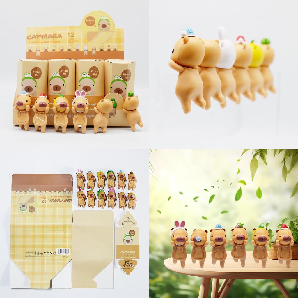 Милая мультяшная лягушка, кролик, повязка на голову, шапочка для сна, модель капибары с сборкой для домашнего декора и игры