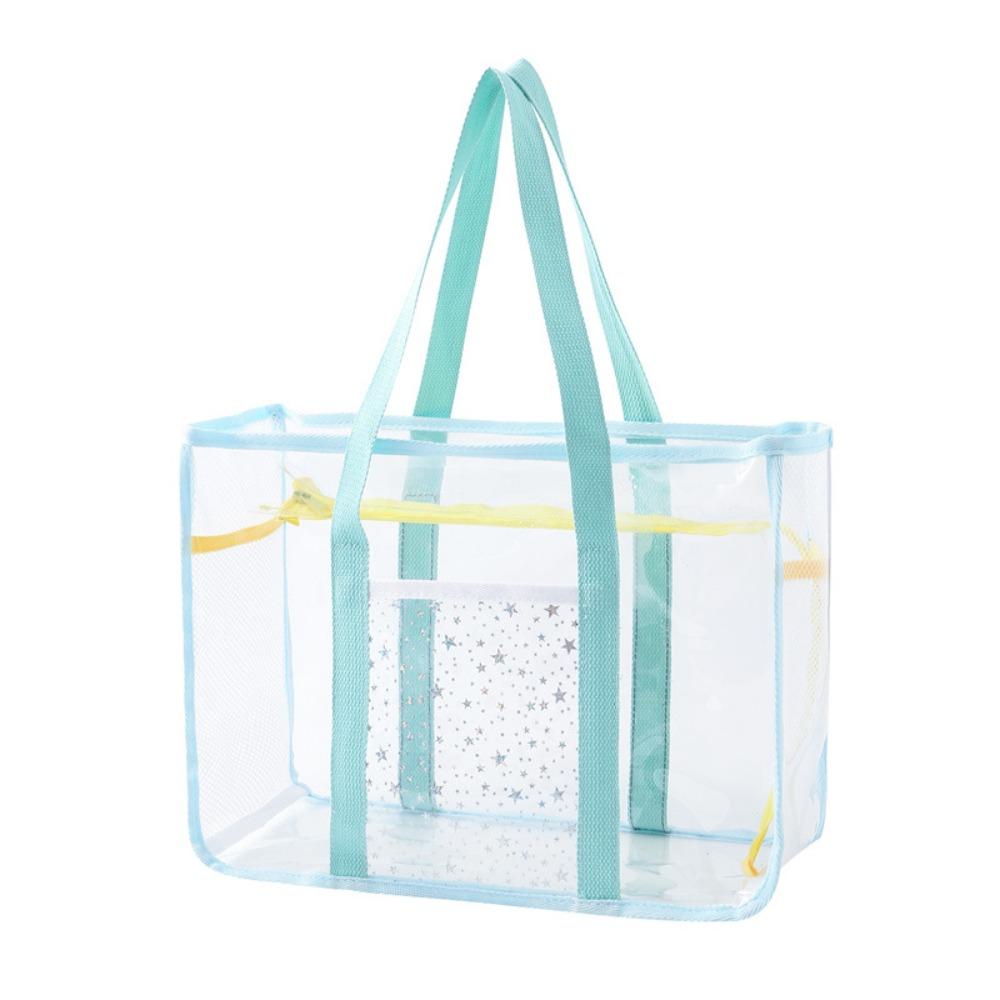 Large Capacity Pvc Transparent Handbag Cosmetic Bag Beach Tote Bag  Streetwear
