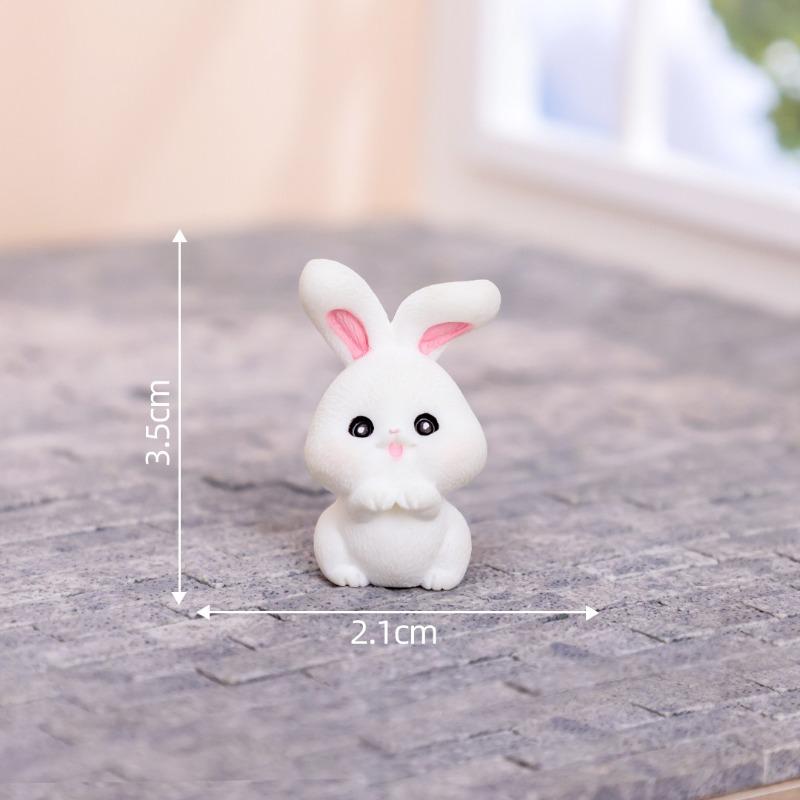 Mid-Autumn Festival Jade Rabbit Mooncakes Cute Animal Figurines Decorative Accessories, Resin Handicrafts and Small Ornaments