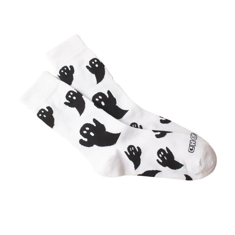 1Pair Halloween Middle Tube Socks Cute Cartoon Ghost Socks Unisex Autumn Winter Warm Socks Couple Gifts