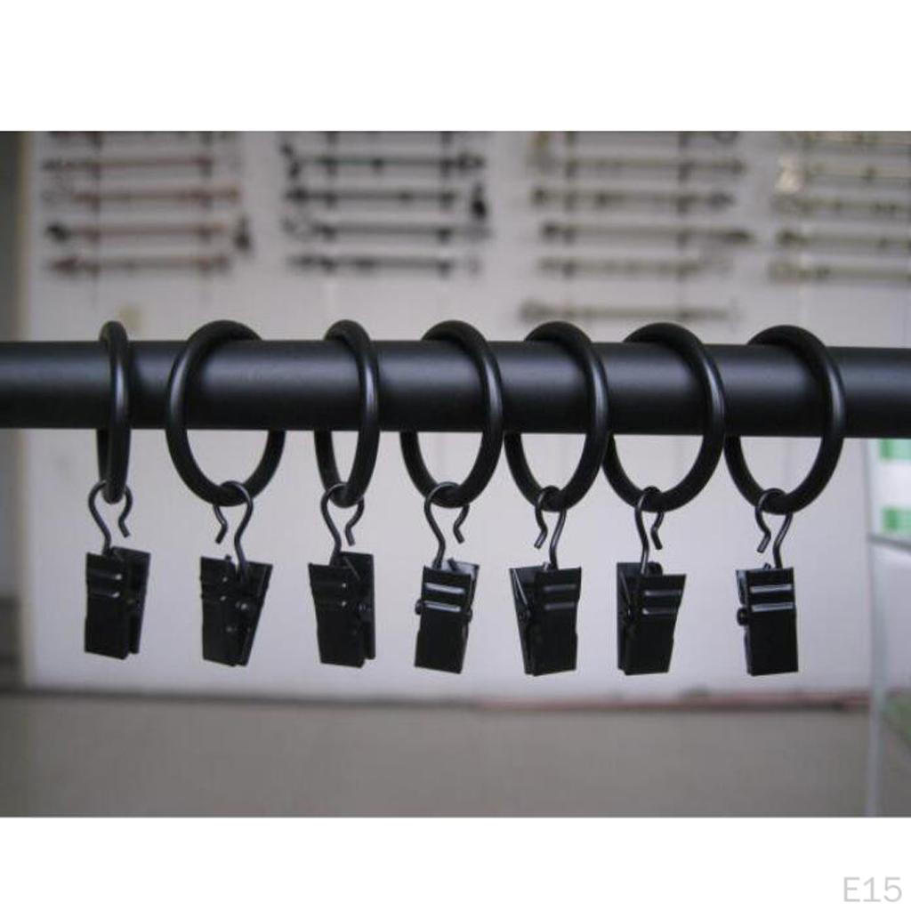 12 Coated Curtains with Clips, 25mm / 32mm Diameter