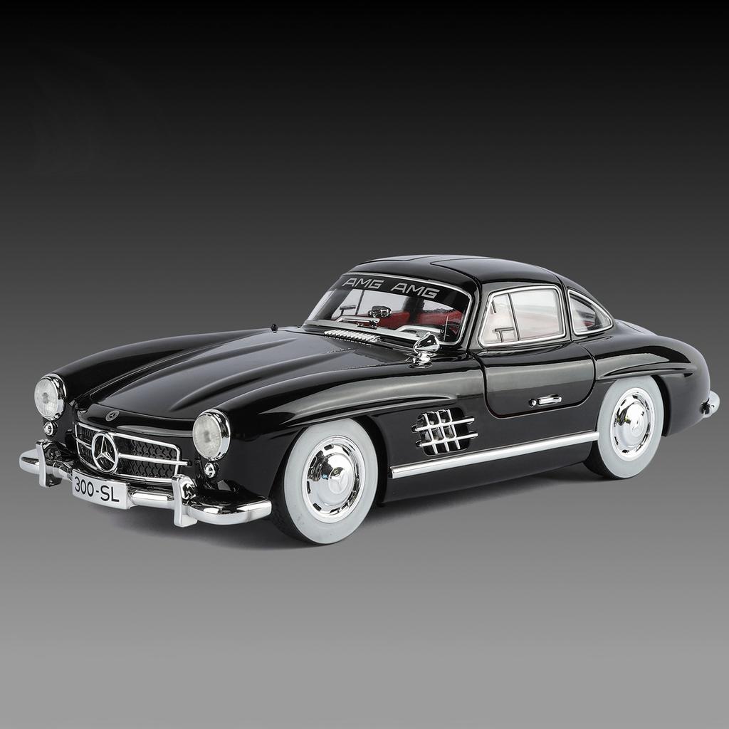 1:18 Benz 300SL Высокодетализированная Металлическая Модель Автомобиля Масштабная Декорация для Спальни и Подарок на День Рождения Мальчика Декорации для Гостиной и Праздника