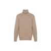 Polo Solid Color High Collar Loose Sweater Men Sweater Light-Brown 710940318-002