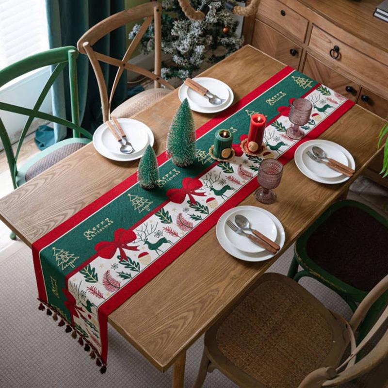 1 шт. Праздничные узоры Рождественская дорожка для стола 35*160 см с Санта-елкой Снеговик крышка стола
