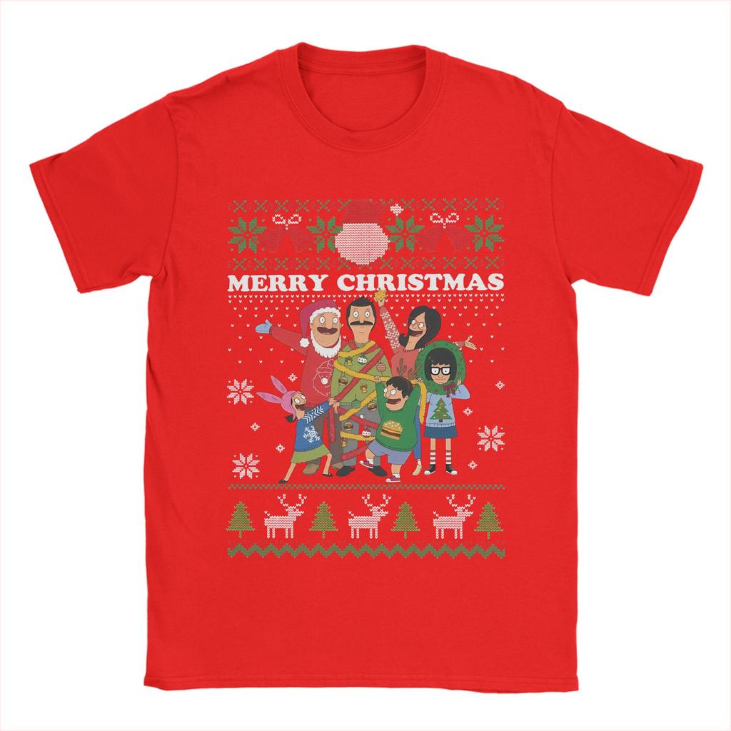 Men Women Bobs BurgersUgly Christmas T Shirts 100% Cotton Clothing Fun Short Sleeve Crew Neck Tee Shirt Plus Size T-Shirts