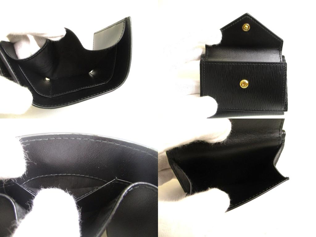 Оригинальный кошелек PRADA трифолд из черной кожи, компактный кошелек #a873  Восстановленный