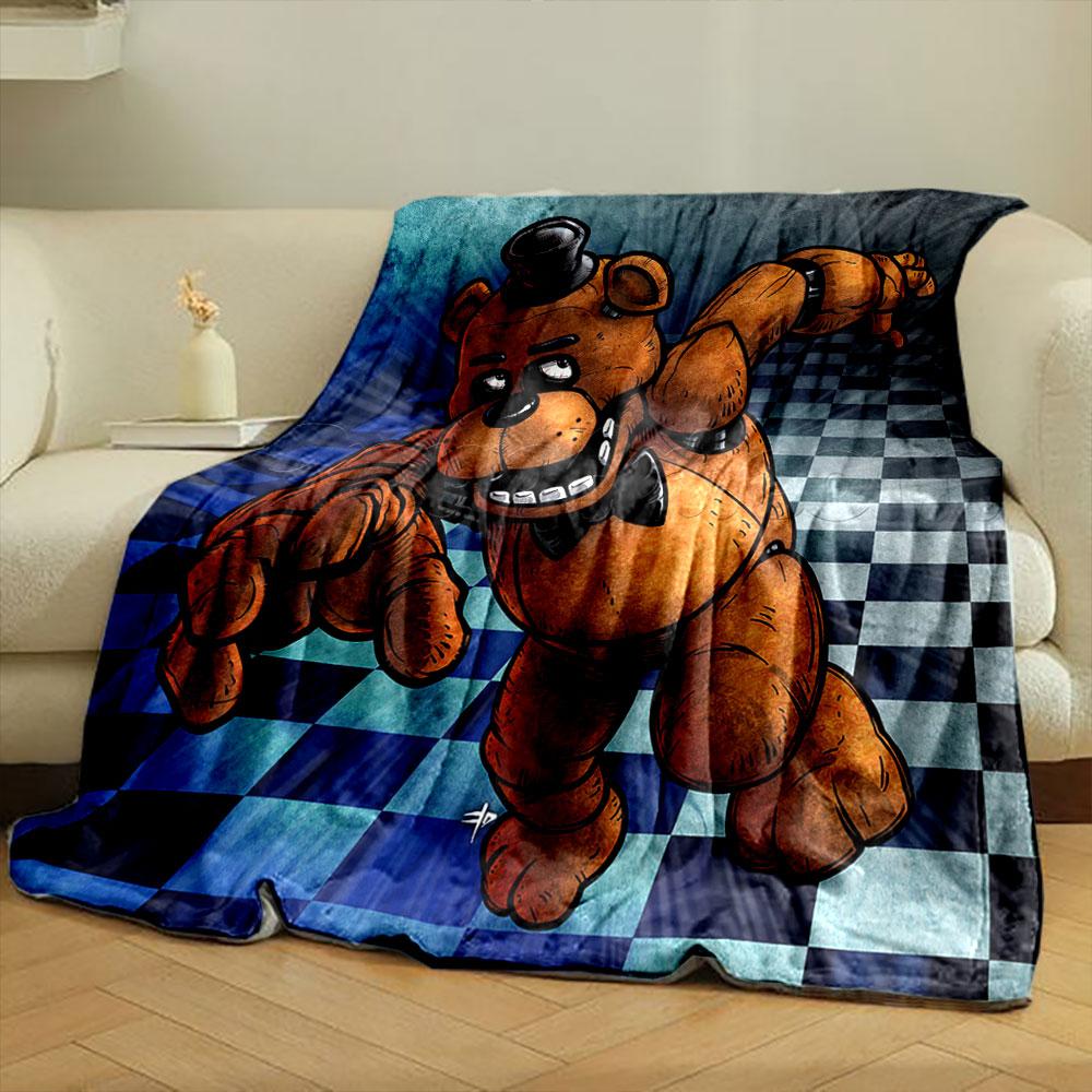 Freddy Fazbear Animatronic Blanket bedroom Blanket for Livingroom Couch lunch break Soft Cozy throw for Friend's festival Gift