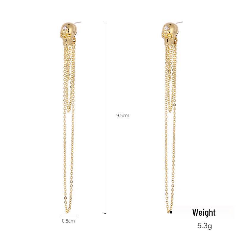 Серьги-подвески в виде черепа Kenjie McQueen - Женские европейские и американские панк-пусеты и клипсы для ушей