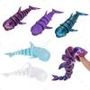 3D Printed Shark Action Figures Multi-Jointed Movable Animal Craft Figurine Home Ornament Christmas Gift for Child Toy