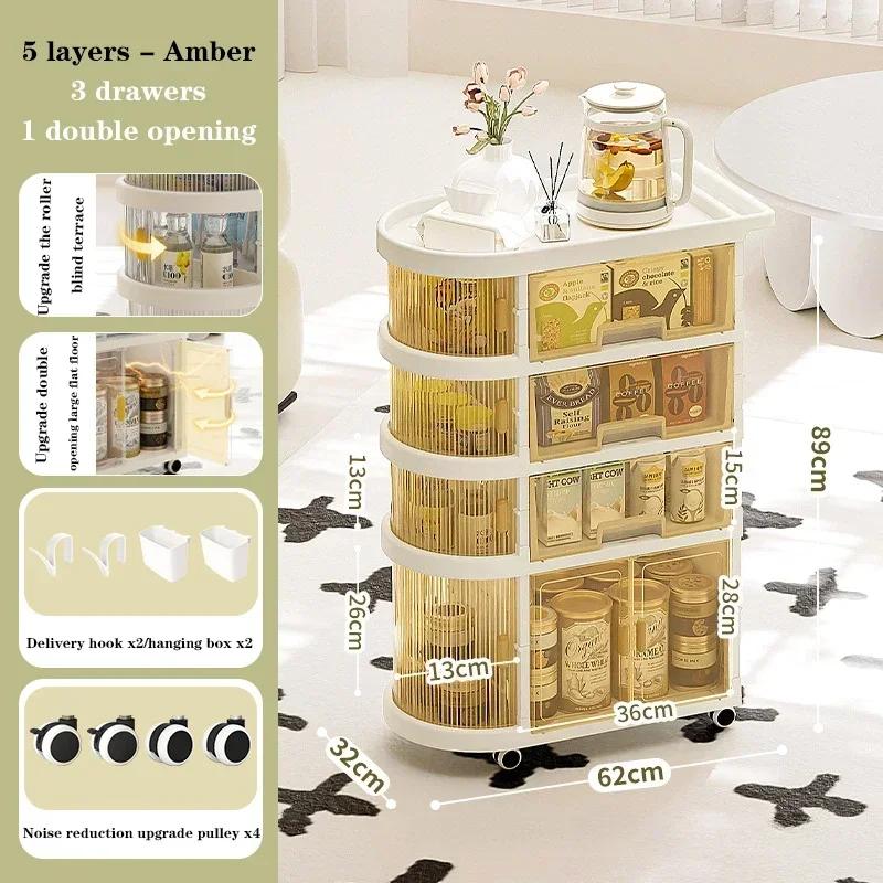 Детская тележка для хранения из полипропилена, напольная, для спальни, дома, многоярусная, портативная, складная, для хранения товаров, полки