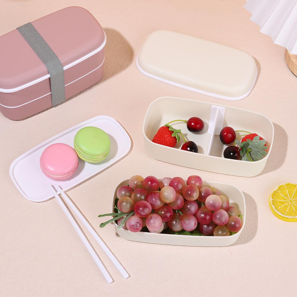 Холодильник, экологически чистый двухслойный ланч-бокс, контейнер для еды, коробка для бенто, посуда для микроволновой печи