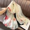 Spring/Summer New Women'S Silk Scarf 135 * 180cm Simulated Silk Twill Square Scarf Fashion Printed Large Square Scarf Professional Scarf