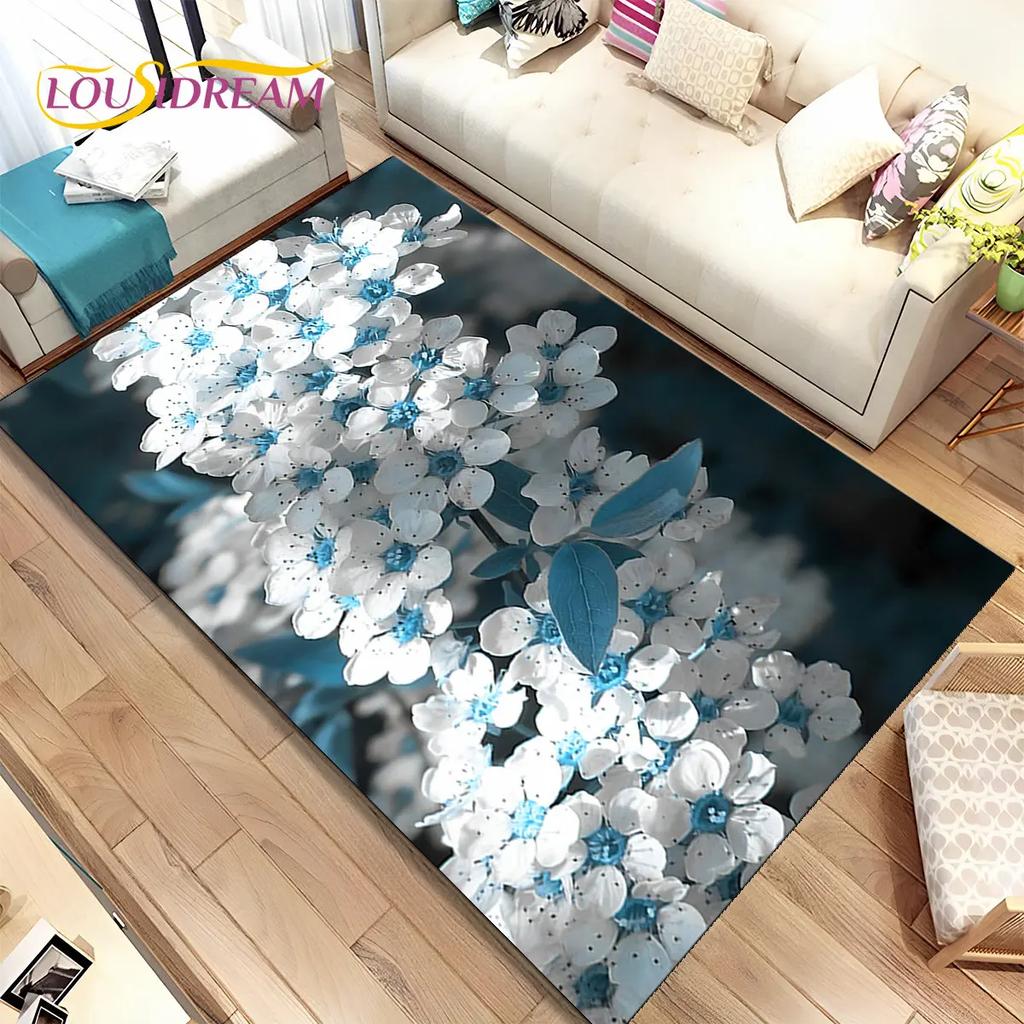 Скандинавский 3D ковер с цветком ромашки, ковер для дома, гостиной, детской спальни, дивана, коврика для декора, детские игры, нескользящий напольный коврик