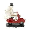 Skeleton Couple Figurine Resin Skeleton Couple Riding Motorcycle Sculpture Gothic