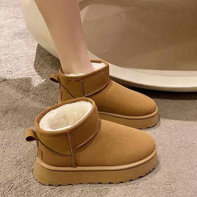 [Отправка в тот же день] Новые женские зимние водонепроницаемые утолщенные теплые хлопковые ботинки на толстой подошве с бархатной подкладкой и нескользящей подошвой