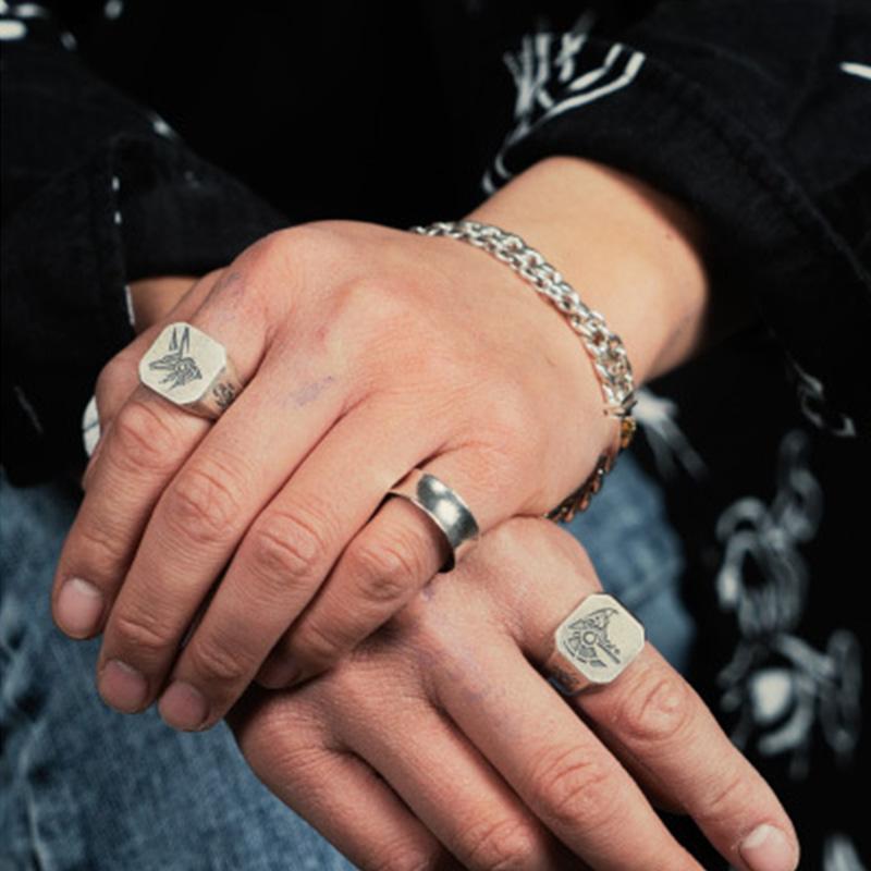 Ретро Египет Анубис Гор Кольцо Для Мужчин Панк Готика Рок Хип-хоп Открытое Кольцо Ручной Работы Дизайнер Циркон Байкерские Аксессуары Подарок для Любителя