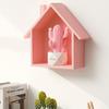 Display Toy Shelf Wooden Wall Shelf Wall Mounted Floating Shelves House Shape Wall Storage Organizer Key Storage Rack Wall Decor