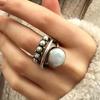 1 шт. Коктейльное кольцо в винтажном стиле с многослойным искусственным жемчугом для женщин, ювелирный аксессуар