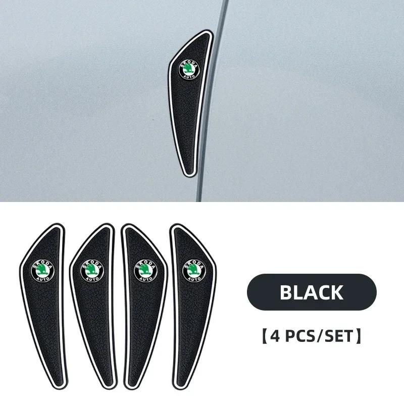 4PCS Silicone Car Door Corner Cover Bumper Collision Anti-scratch Protector For skoda octavia a5 a4 mk1 fabia superb rapid mk3