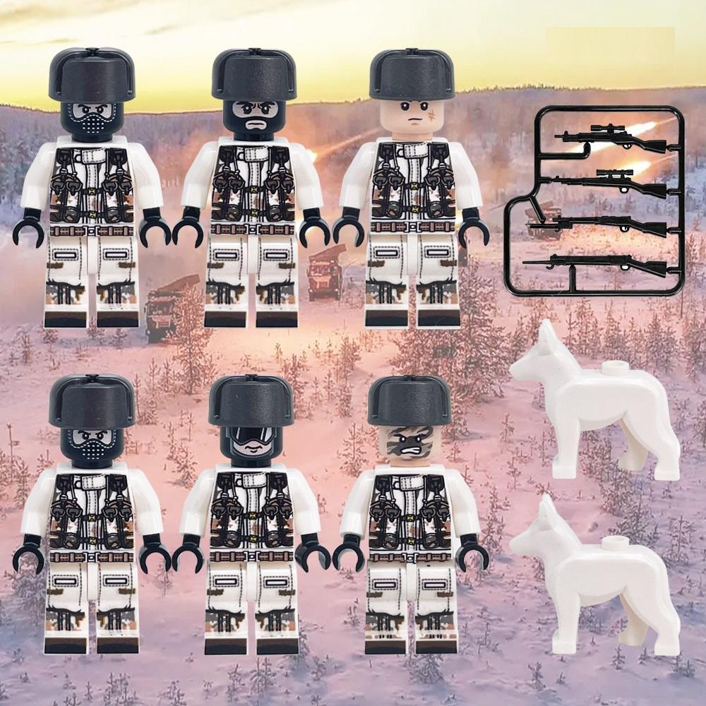 Снежный Призрак Коммандос SWAT Жилет спецназа Шлем Военное оружие SWAT Минифигурки Блоки Сборка Модель Строительные игрушки Совместимый бренд