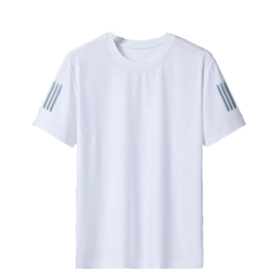 (L-8XL)Мужская футболка Ice Silk Quick Dry Sports для кемпинга, пешего туризма, рыбалки, круглого выреза, фитнеса, бега, спортзала