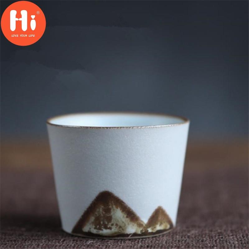 Hand Painted Mountain Ceramic Teacups Coarse Pottery C Nese Kung Fu Tea Set Handmade Teaware
