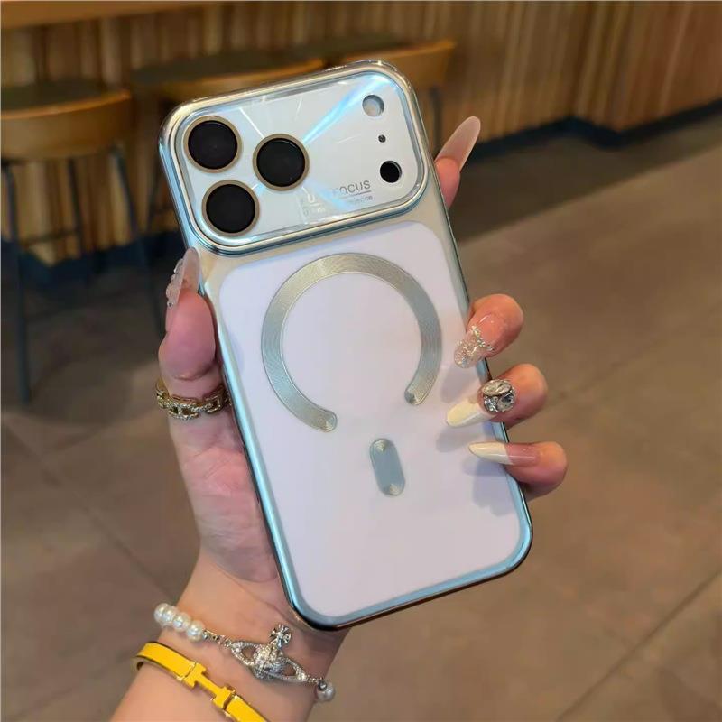 Роскошный гальванизированный магнитный чехол для iPhone 16/17 Pro Max - Ударопрочная защитная крышка с защитой двойной камеры