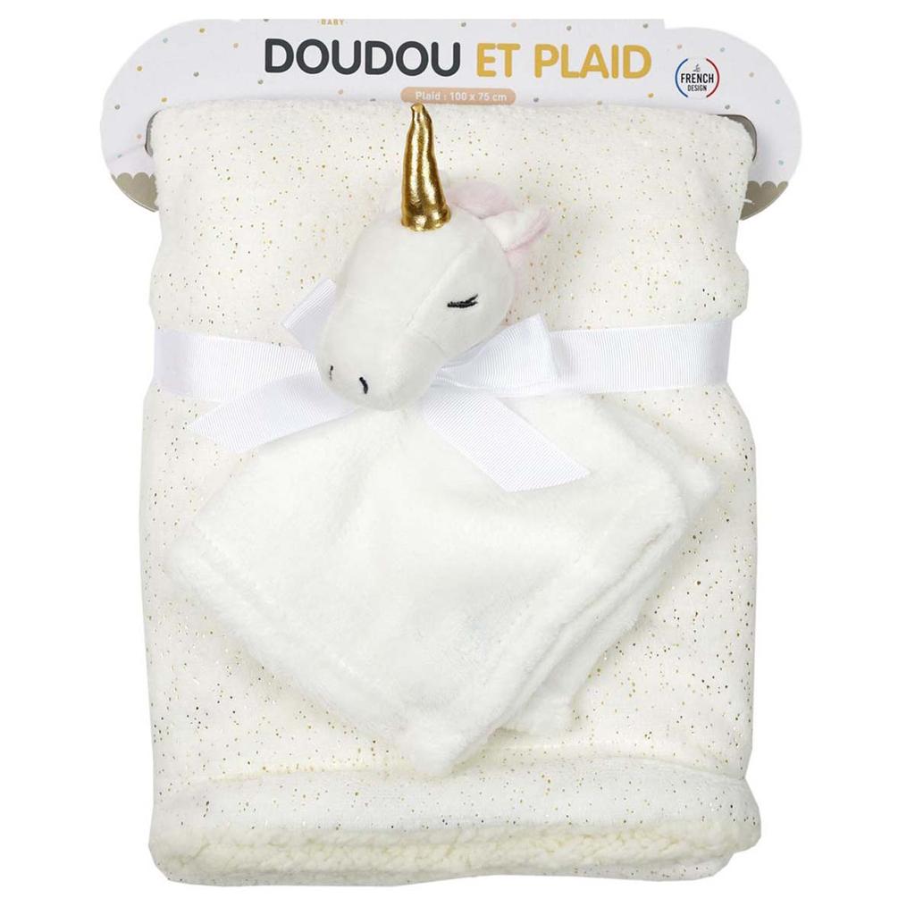 Les Trésors De Lily [A0887] - Плед и одеяло «Единорог Мой Единорог» слоновая кость - 100х75 см