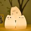 Семицветный мультяшный кот, силиконовый ночник